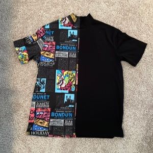 Graphic Mock Neck Tee